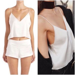 Are You Am I silk white camisole XS